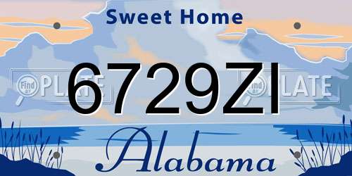 6729ZI Alabama License Plate