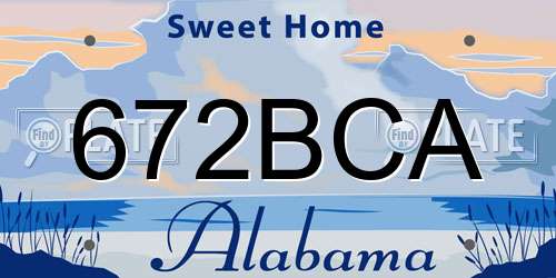672BCA Alabama License Plate