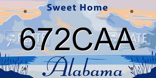 672CAA Alabama License Plate
