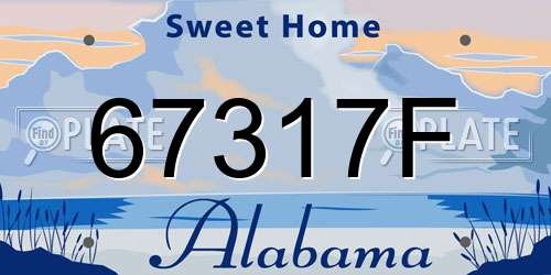 67317F Alabama License Plate