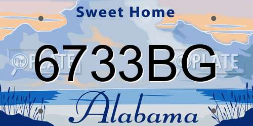 6733BG Alabama License Plate