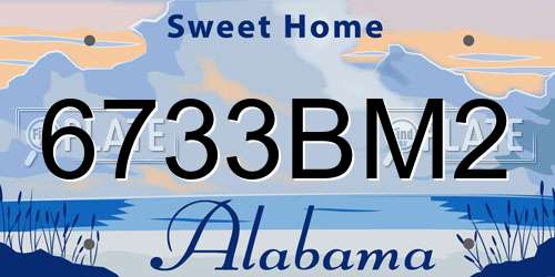 6733BM2 Alabama License Plate