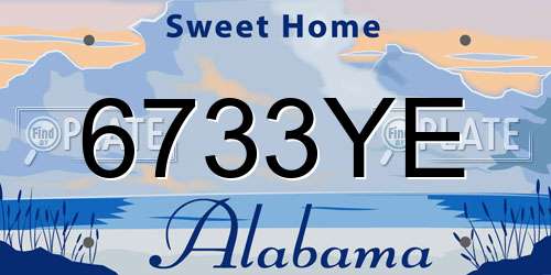 6733YE Alabama License Plate
