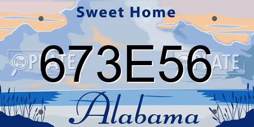 673E56 Alabama License Plate