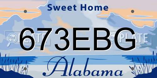 673EBG Alabama License Plate