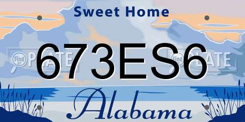 673ES6 Alabama License Plate