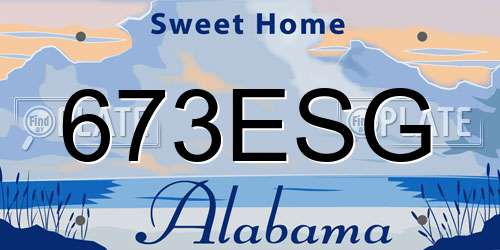 673ESG Alabama License Plate