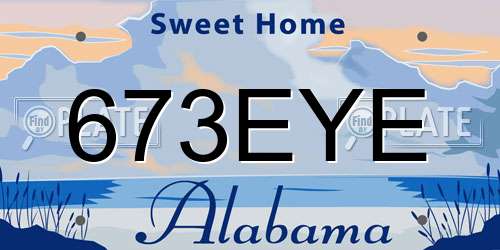 673EYE Alabama License Plate