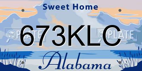 673KLC Alabama License Plate