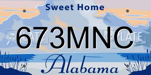 673MNC Alabama License Plate