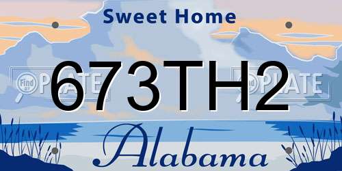 673TH2 Alabama License Plate