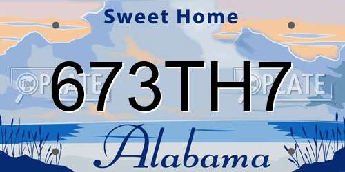 673TH7 Alabama License Plate