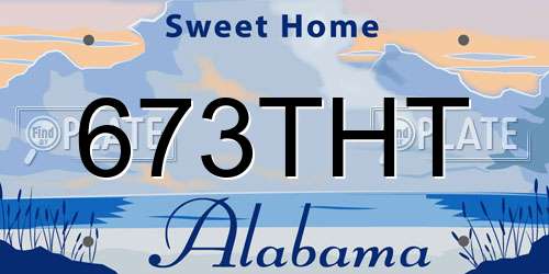 673THT Alabama License Plate