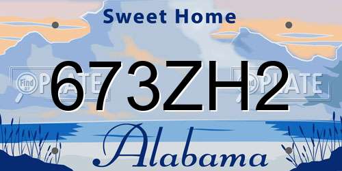 673ZH2 Alabama License Plate