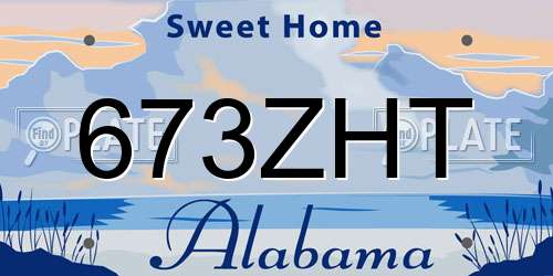 673ZHT Alabama License Plate