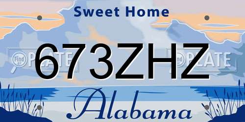 673ZHZ Alabama License Plate