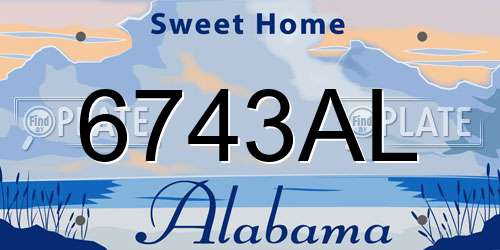 6743AL Alabama License Plate