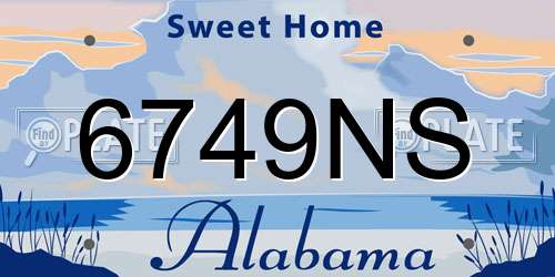 6749NS Alabama License Plate
