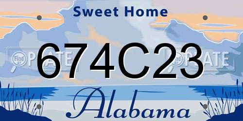 674C23 Alabama License Plate