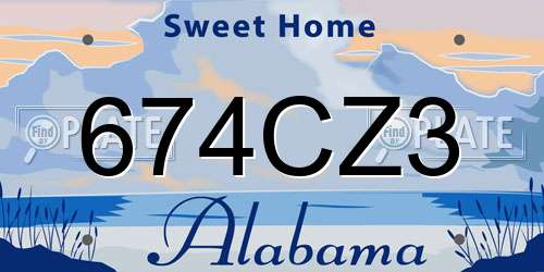 674CZ3 Alabama License Plate