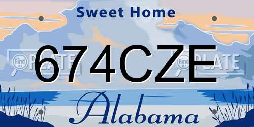 674CZE Alabama License Plate