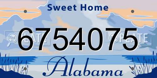 6754075 Alabama License Plate