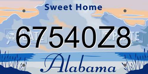 67540Z8 Alabama License Plate