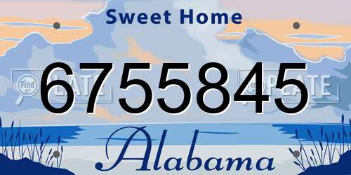 6755845 Alabama License Plate