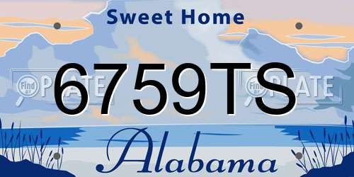 6759TS Alabama License Plate