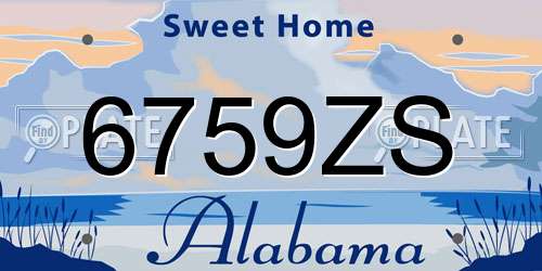 6759ZS Alabama License Plate
