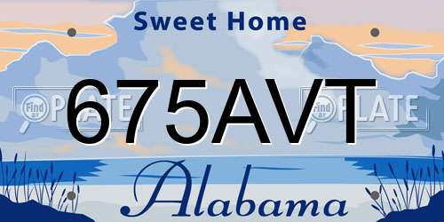 675AVT Alabama License Plate