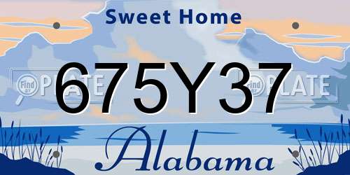 675Y37 Alabama License Plate