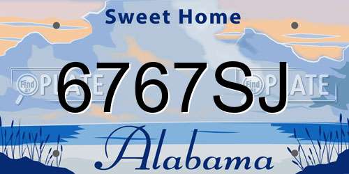 6767SJ Alabama License Plate