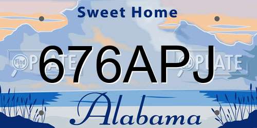 676APJ Alabama License Plate