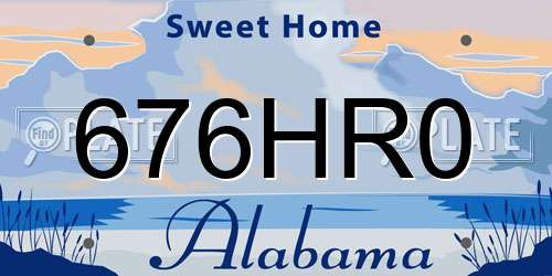 676HR0 Alabama License Plate