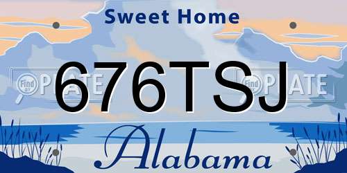 676TSJ Alabama License Plate