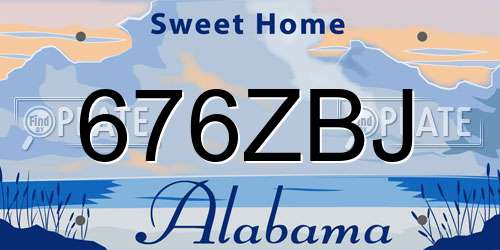 676ZBJ Alabama License Plate