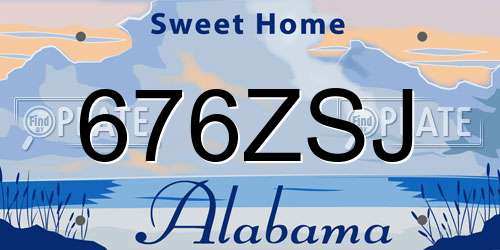676ZSJ Alabama License Plate