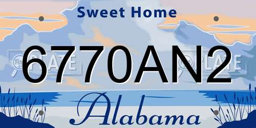 6770AN2 Alabama License Plate