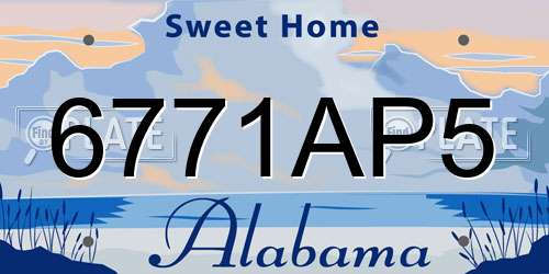 6771AP5 Alabama License Plate