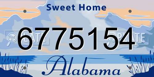 6775154 Alabama License Plate