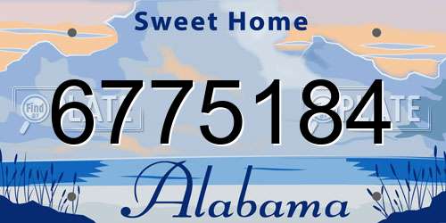 6775184 Alabama License Plate