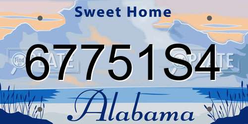 67751S4 Alabama License Plate