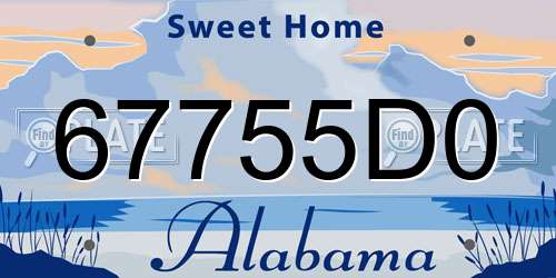 67755D0 Alabama License Plate