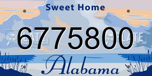 6775800 Alabama License Plate