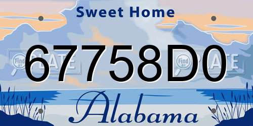 67758D0 Alabama License Plate