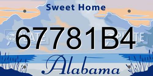 67781B4 Alabama License Plate