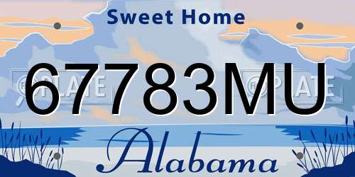 67783MU Alabama License Plate