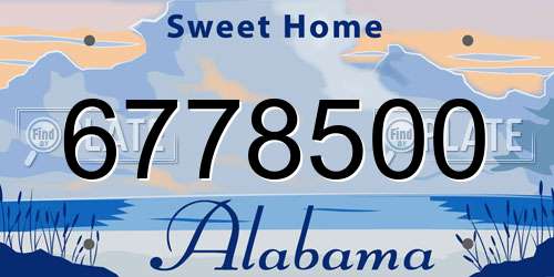 6778500 Alabama License Plate