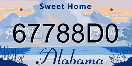 67788D0 Alabama License Plate